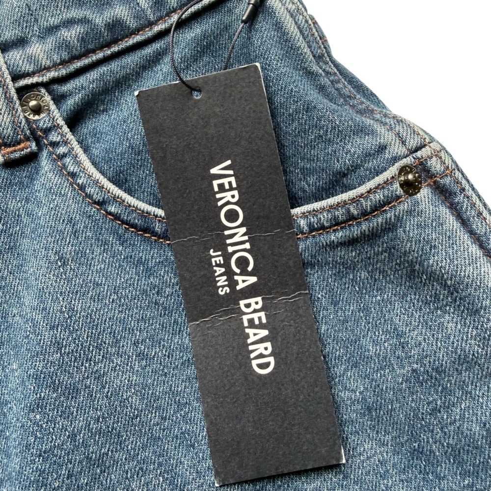 NWT Veronica Beard Dylan High Rise Straight Leg Wide Cuff Jeans Thriller 30 - Picture 4 of 7